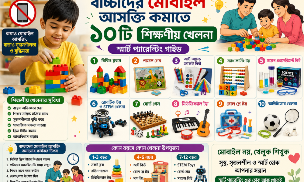 বাচ্চাদের মোবাইল আসক্তি কমাতে ১০টি শিক্ষণীয় খেলনা | স্মার্ট প্যারেন্টিং গাইড